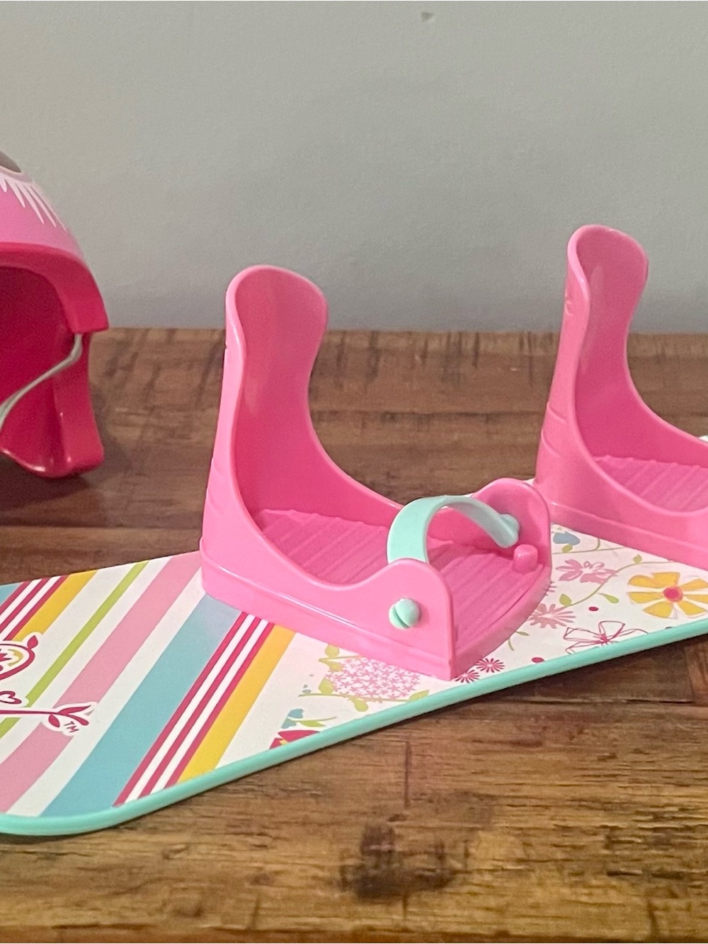 Pink Snowboard Toy Accessory with Hat